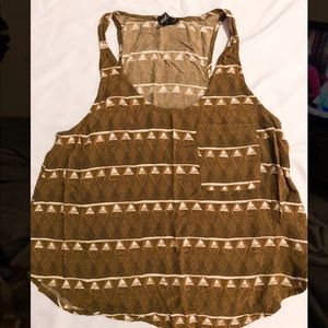 Forever 21 olive print racerback tank top